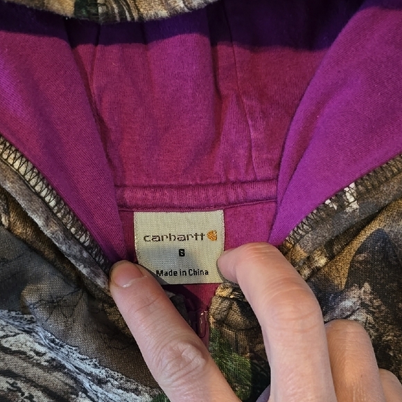 Kids Camouflage Hoodie with Purple Lining - Picture 2 of 3